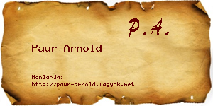 Paur Arnold névjegykártya
